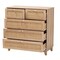 Baxton Studio Elsbeth Mid-Century Modern Oak Brown Finished Wood and Natural Rattan 5-Drawer Storage Cabinet 226-12954-ZORO - alternate 9